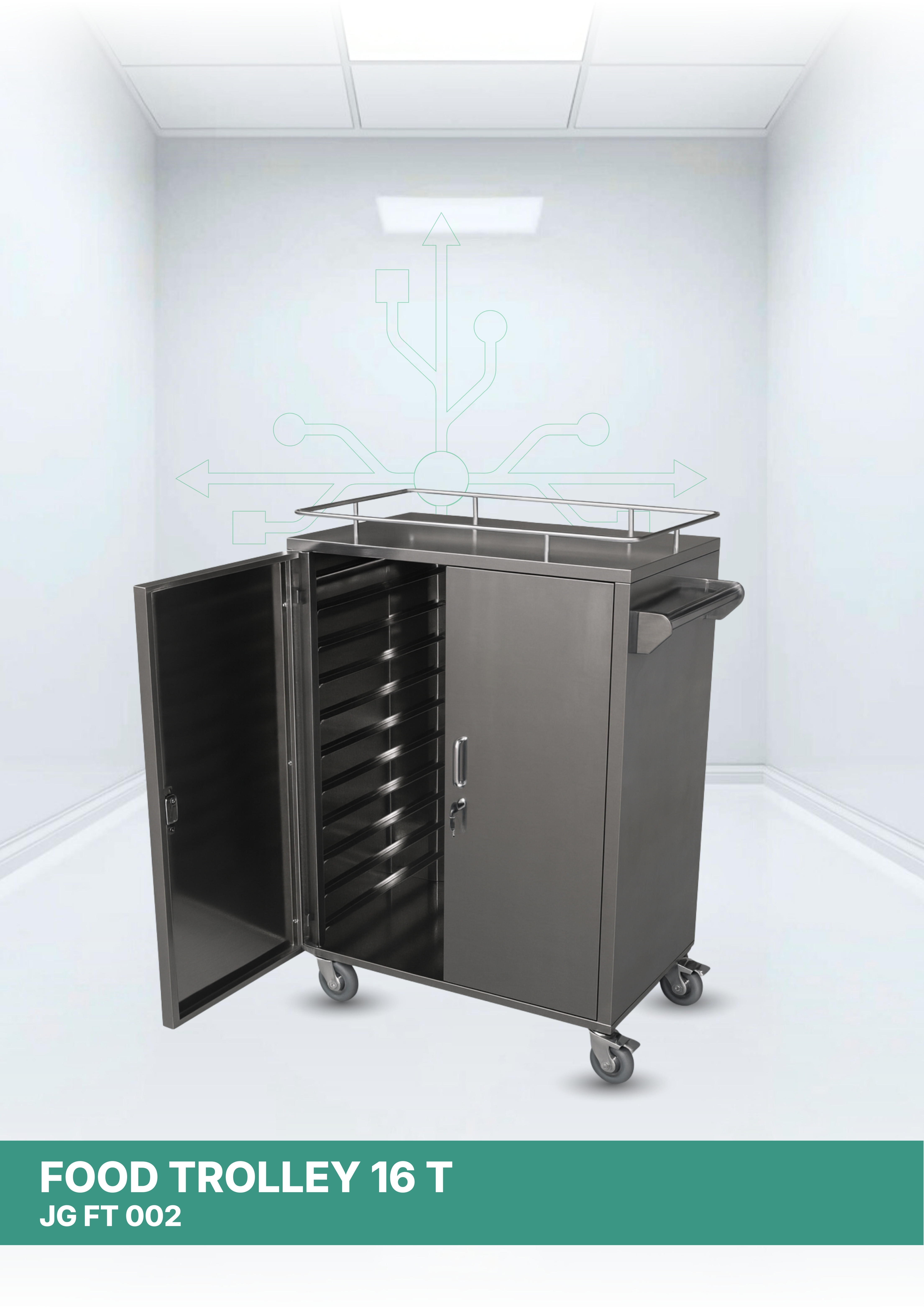 Food Trolley 16 Tray